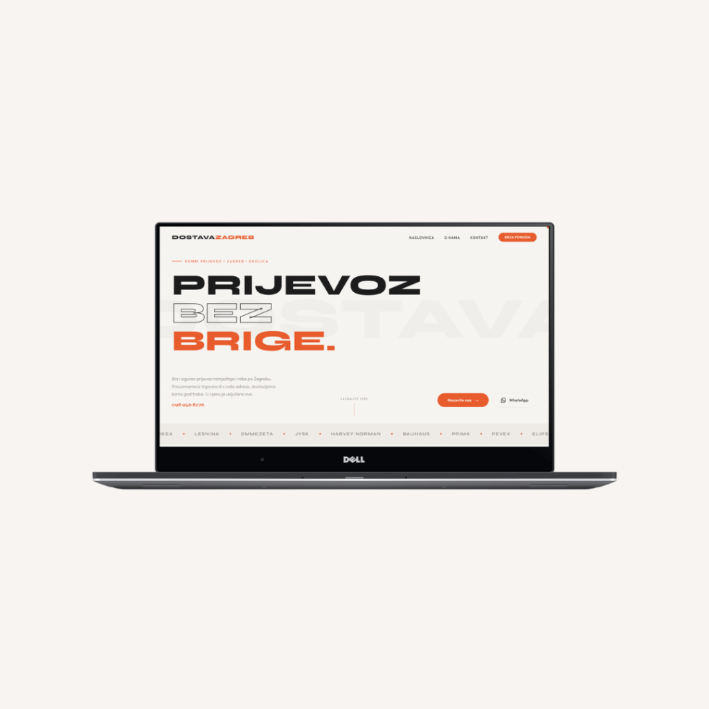 gotov web za Dostava Zagreb