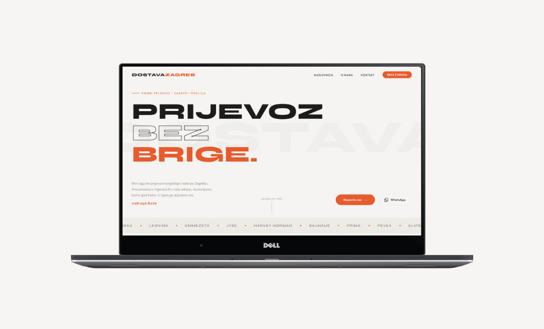 gotov web za Dostava Zagreb