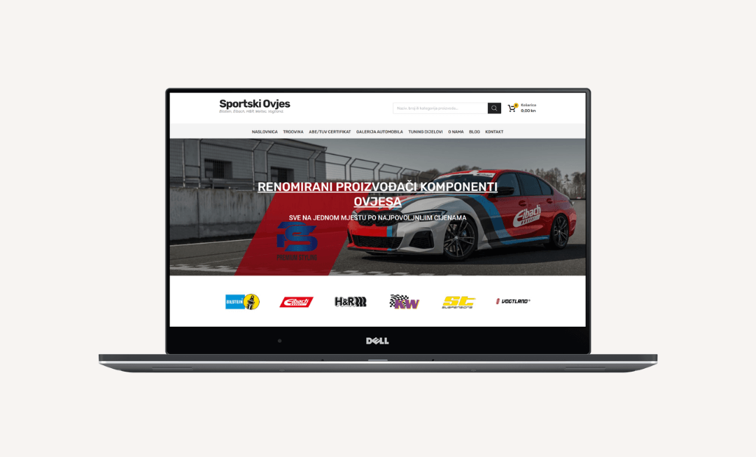 web shop Sportski ovjes na laptopu